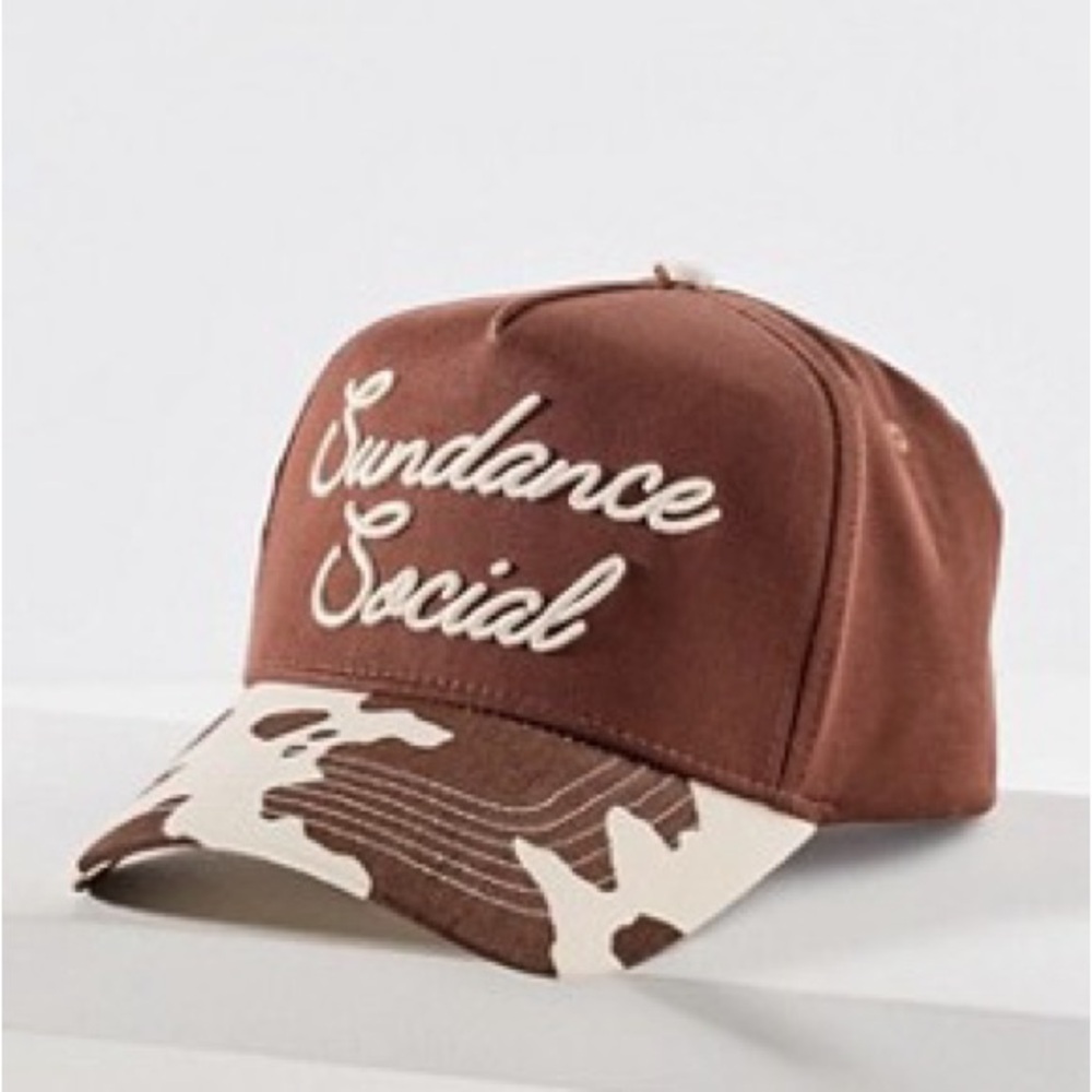 Sundance Social Brown hat with Camo Brim concert hat brand new